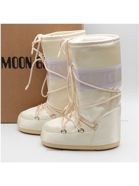 NEW Moon Boot Icon Pearly Snow Boots 80D1403060-L020 Ivory